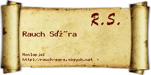 Rauch Sára névjegykártya
